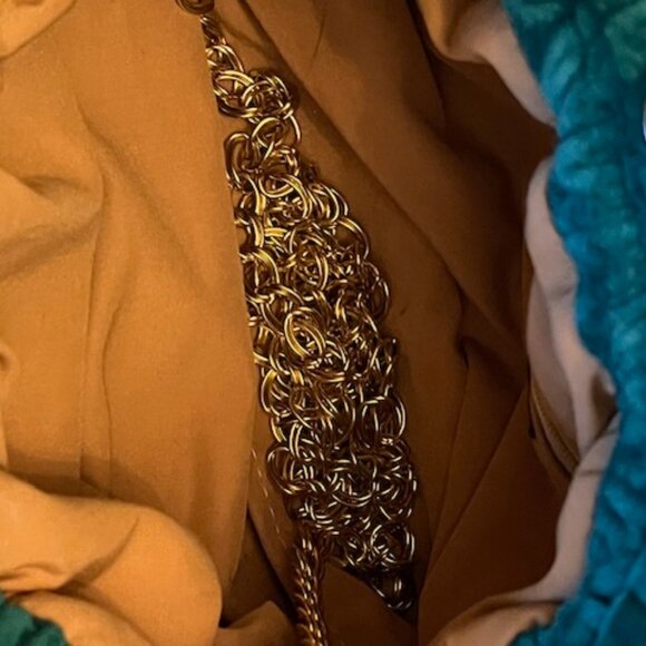 VINTAGE ISABEL | Made In the USA Emerald Green Bag with Gold Studs - Picture 10 of 16